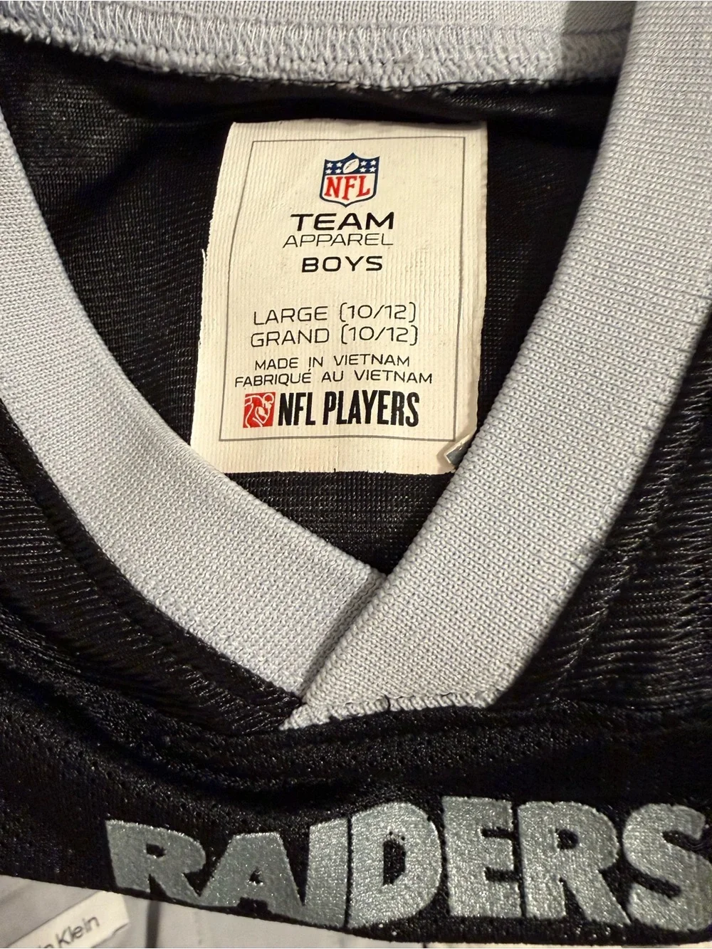 NFL Kids Black & Gray Raiders No.4 Football Jersey